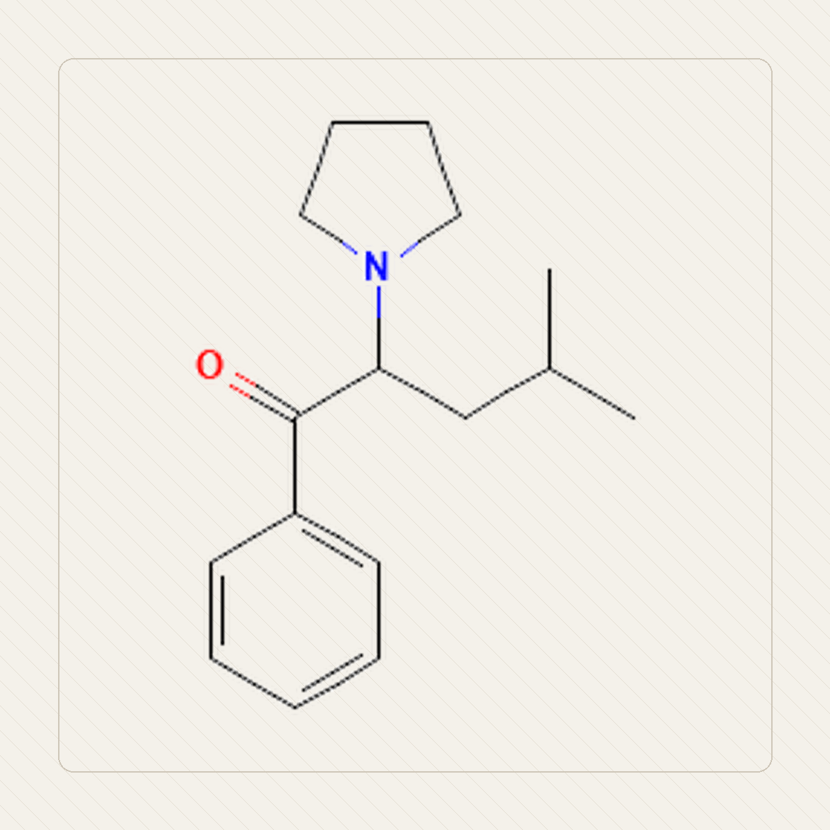 α-PHiP Alfa-PiHP, il·lustració educativa de l’estructura molecular