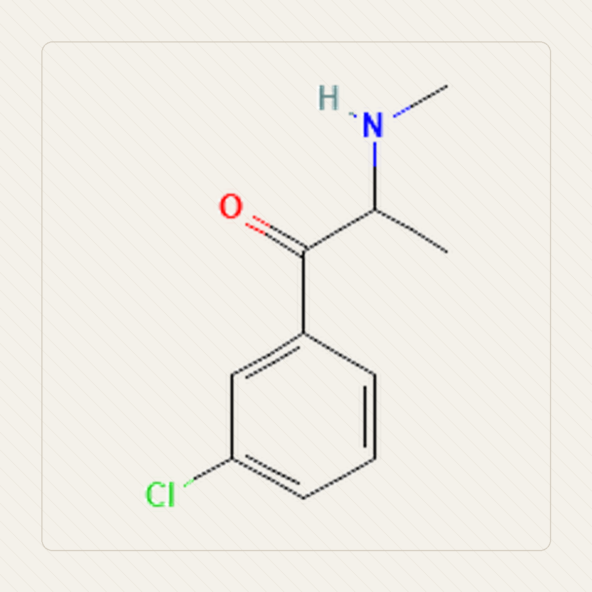 3-CMC Klofedron, il·lustració educativa de l’estructura molecular